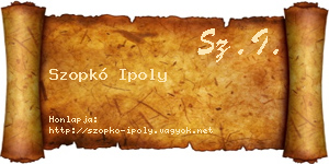 Szopkó Ipoly névjegykártya